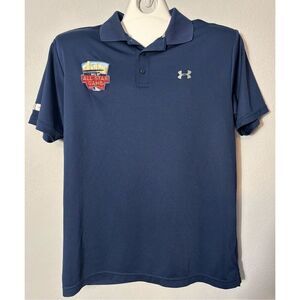 2014 MLB All Star Game Polo Under Armour Blue Size Large Heat Gear FLAW